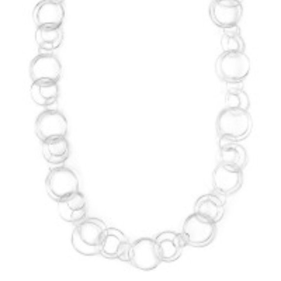 Silver Multiple Linked Hoop Necklace - Picture 1 of 2